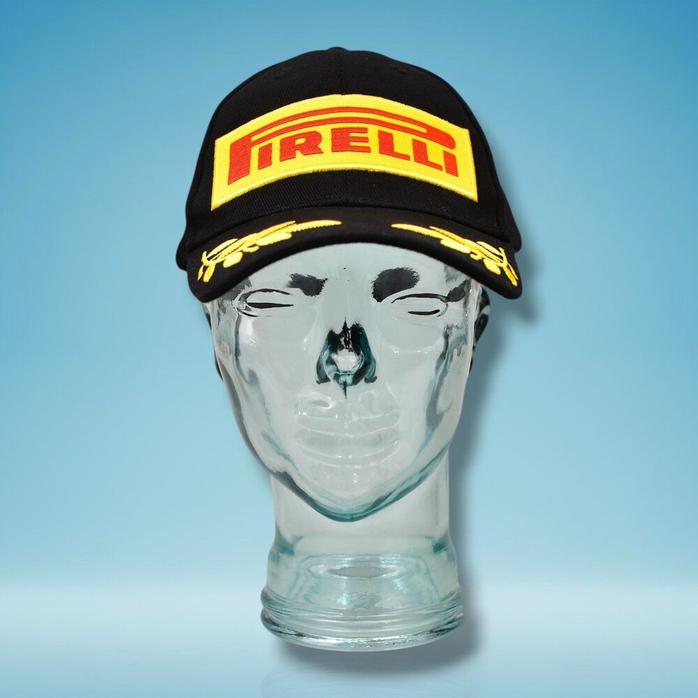 Pirelli Podium Hat Cap F1 Adjustable Embroidered Formula 1 Racing Black